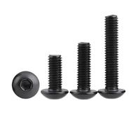 Vis à tête cylindrique hexagonale M1.6 M2 M2.5 M3 M3.5 M4 M5 M6 M7 M8, classe 10.9, norme ISO 7380, noires, lot de 5 à 100 pièces.(X18mm,M4 20pcs)