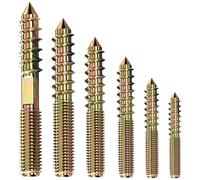 Vis à tête double filetée M4/M5/M6/M8/M10 en acier au carbone, lot de 10, for meubles et métaux(M8x50mm)