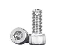 Vis à tête hexagonale creuse M6 M8 M10 M12 M14 M16 en acier inoxydable 304 avec trous pré-percés et goupilles fendues offertes.(M8x25mm 10sets)