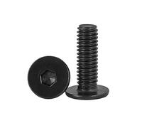 Vis à tête plate six pans creux en acier inoxydable | Noir M2-M6 plusieurs longueurs 10/20/50 pièces for l'installation de meubles électroniques(6mm,M6 10pc)