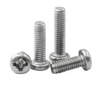 Vis à tête ronde 10/304 acier inoxydable M2 .5 M3 M4 M5 M6 M8 tête cylindrique ronde Phillips Machine vis bouton boulon croisé(50mm,M4 (10pcs))