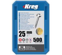 Vis à trous de poche 25 Revêtu de Zinc Pan-Head, Filetage épai, 500 - KREG - SPS-C1-500-INT