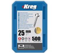 Kreg® Zinc Pocket-hole Vis - 25 mm/2,5 cm, # 7 Coarse-thread, tête bombée, 500-count