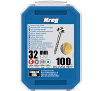 Vis à trous de poche 32 Inox Maxi-Loc, Filetage épai, 100 - KREG - SML-C125S5-100-INT