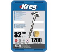 Vis à trous de poche 32 mm Revêtu de Zinc Maxi-Loc, Filetage épai, 1200 - KREG - SML-C125-1200-INT