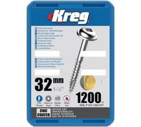 Vis à trous de poche 32 mm Revêtu de Zinc Maxi-Loc, Filetage fin - KREG - SML-F125-1200 G