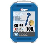 Kreg - 100 vis Blue-Kote - 8 x 38 mm - filetage épais - Maxi-Loc carré