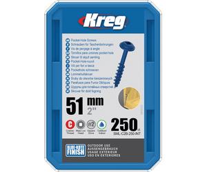 Vis à trous de poche 51 mm Blue-Kote™ Maxi-Loc, Filetage épai, 250 - KREG - SML-C2B-250-INT