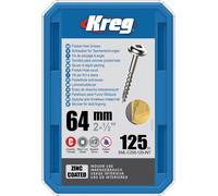 Vis à trous de poche 64 mm Revêtu de Zinc Maxi-Loc, Filetage épai, 125 - KREG - SML-C250-125-INT