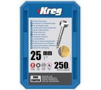 Vis à trous de poche Kreg 25 mm Revêtu de Zinc Pan-Head, Filetage épai - KREG - SPS-C1