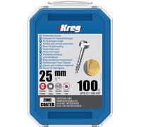 Vis à trous de poche Kreg 25 mm Revêtu de Zinc Pan-Head, Filetage épai - KREG - SPS-C1