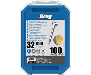 Vis à trous de poche Kreg Revêtu de Zinc Pan-Head, Filetage fin - SPS-F