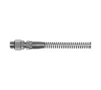 Vis à visser droite, ressort de protection anti-torsion G 1/4 a, pour tuyau 6/4 mm, SW1 12, travail max. 18 bar, Ms vern.