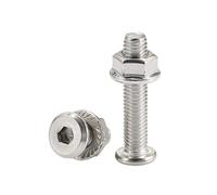 Vis, Acier inoxydable M3 M4 M5 M6 M8 M10 M12 grande tête hexagonale plate à six pans creux vis Allen écrou bride connecteur de meubles insérer boulon Joint