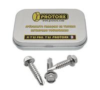 Vis Autoforeuse Metal M5,5 x 25mm : Boite 20 Pcs Visserie Inox pour Ecrou Rondelle | Vis Autoperceuse Pour Metal Tete Hexagonale a Embase Acier A2 - DIN 7504 K | Boite Rangement Vis PROTORX