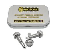 Vis Autoforeuse Metal M6,3 x 25mm : Boite 10 Pcs Visserie Inox pour Ecrou Rondelle | Vis Autoperceuse Pour Metal Tete Hexagonale a Embase Acier A2 - DIN 7504 K | Boite Rangement Vis PROTORX
