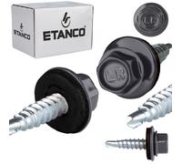 Vis autoperceuse pour tôle - ETANCO - 4,8x20 mm - RAL 7024 - 250 pièces - Acier galvanisé - Joint EPDM