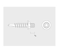 Vis autoperceuse Torab ST 6.3x19 avec embout M6x6 zinguée TRB - Boite de 200 - - 96319M6TRB