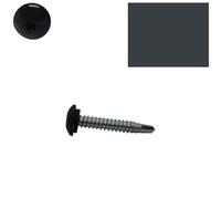 Vis autoperceuses 4,8x20 mm RAL 7016 Gris Anthracite avec rondelle étancheité tête bombée zinguée bardage par 50