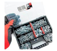 Vis autotaraudeuse 290 pièces, autoperceuse pour metal, autoperforante, boite a vis compartimentée, coffret visserie, bricolage professionnel, Lun Fix