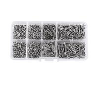 Vis Autotaraudeuse,Akozon 800pcs 4mm à 20mm M2 vis autotaraudeuse en acier au carbone é vis à tête plate croisée avec Boîte