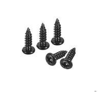 Vis autotaraudeuse SOURCING MAP 100Pcs 3mm x 10mm Phillips Poêle Tête Acier Inox 304 Rond Tête Bois Vis Complet Filetage Noir