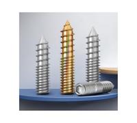 Vis autotaraudeuses à Double tête en acier inoxydable 304,pointe galvanisée,douille hexagonale M4 M5 M6 M8,adaptées à la fixation de connecteurs meubles en bois(M6x40(16pcs) zinc)