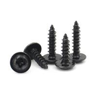 Vis autotaraudeuses à tête ronde croisée en acier au carbone noir, 100 pièces, M1.4 M1.7 M2 M2.3 M2.6 M3 M3.5 M4, tête cylindrique avec coussin de rondelle(4mm,M1.4 (100pcs))