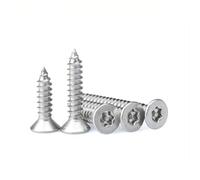 Vis autotaraudeuses de sécurité à tête fraisée Torx en acier inoxydable 304, 10 pièces, M2.9 M3.5 M4.2 .8 avec broche, vis bois antivol