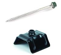 Vis bac acier 6,5x100 mm fixation sans pré-perçage, cavalier RAL 7016, double joint EPDM inox, lot de 25 pour toiture et bardage