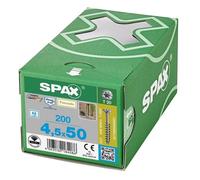 SPAX Spax Fassade 4,5 x 50 mm Tête fraisée bombée T-STAR plus filetage partiel Pointe CUT Acier inoxydable A2 anti-rouille Quantité:200