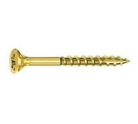 Vis bois VYNEX Rocket tête fraisée Pozidriv 6x140mm anti-fendage - Pack de 4 doré/jaune