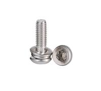 Vis combinée à six pans creux en acier inoxydable 304 M2 M2.5 M3 M4 M5 M6 M8, rondelles plates à ressort, vis à tête cylindrique Torx à six lobes, boulon combiné assemblé(18mm,M3 20pcs)