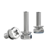 Vis Combinée Hex Croisée Inox 304 | Boulons de machine à trous concaves(45mm,M6 (10pcs))