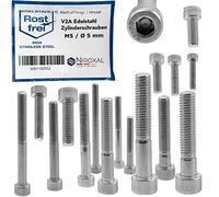 Vis cylindriques en acier inoxydable V2A M5 (=5 mm) longueur de vis de 30-mm - 25 pièces 22-mm de filetage partiel vis à six pans creux M5x30