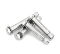 Vis d'ancrage pour béton, hexagone externe en acier inoxydable 304 | Boulon expansif à manchon, fixation sûre pour mur en brique & maçonnerie, ancrage lourd base solide(M6x50-2pcs)