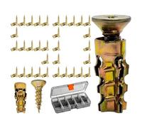 Vis de cheville murales courtes - Fixations courtes en métal - Kit de réparation de filetage pour charnières d'armoire - Pour installation de cloisons sèches - Pour le travail du bois, la maison, le