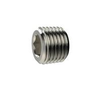 Vis de fermeture, six pans creux, sans ceinture, R 1/2, SW 10, laiton nickelé pression de travail max. 25 bars, tampon de fonctionnement. max. 150 °C.
