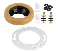 Vis de fixation pour bride de toilette, 1 kit de joint de cire, boulons en acier au carbone ABS, installation flexible, réparation facile de salle de bain (blanc)