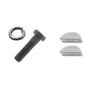 VIS DE LAME TONDEUSE 9.5MM 3/8" 24UNF AVEC RONDELLE FREIN POUR HONDA CASTELGARDEN AYP NOMA STIGA SNAPPER (45mm) & 2x clavette demi lune pour support de lame tondeuse butee bague motoculture tracteur