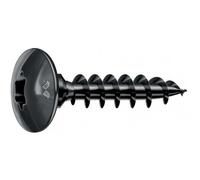 Mustad Vis penture Panelvit FC - Tête ronde large collet rond - Torx Ø6x50 mm Noir - Boîte de 200
