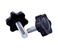Vis de pouce Boulon à main en acier au carbone, vis plastique étoile, serrage du fil, poignée pouce, Machine, boulons M4 M5 M6 M8M10 M12, 1 10 pièces(20mm (2pcs),M5 (head 32mm))