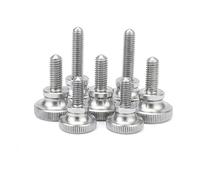 Vis de pouce Tête moletée en acier inoxydable 1/5 M2 .5 M3 M4 M5 M6 M8 M10 304, serrer à la main le mur de rideau, verrouillage verre, boulon vis pouce(40mm,M2 2pcs)