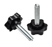 Vis de pouce Vis à bouton main en acier au carbone, boulon plastique forme d'étoile, filetage de serrage, poignée pouce, vis Machine M4 M5 M6 M8 M10 M12(25mm,M5(Head 25mm)8pcs)