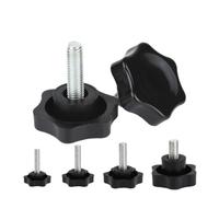 Vis de pouce Vis à oreilles en forme d'étoile M4 M5 M6 M8 M10 M12, poignée plastique, prune, serrer la main, écrous de serrage, bouton mécanique acier au carbone(40mm (3pcs),M8 (Head 38mm))