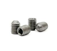 Vis de réglage à douille hexagonale en métal M2 M2.5 M3 M4 M5 M6, vis sans tête à extrémité plate GB80 DIN913, attaches en métal pur 10 pièces(M4X4-10PCS)