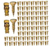 Vis de réparation de charnière et ancrage d'expansion, 100 ensembles kit réparation porte d'armoire, jeu vis 'expansion courtes avec ancrages dentés galvanisés, 6 × 14 mm