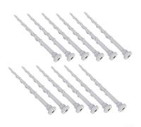 Vis de terre en plastique de 13,7 cm pour station de charge de tondeuse à gazon robotique, 12 chevilles de fixation sécurisées, kit d'ancrage pour garage, ensemble de jardin noir et gris (gris)