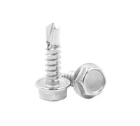 Vis de toiture autoperceuses, acier inoxydable 316/410 M4.2 M4.8 M5.5 M6.3, vis à tête hexagonale à bride autotaraudeuse avec collier(410,25MM-50PCS ST4.2)