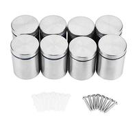 Vis d'écartement Lot de 8 Entretoises en Verre Argenté Avec Acier Inoxydable 304 M38 x 50 mm pour Plaques et Présentoirs de Signe Argenté (Couleur)